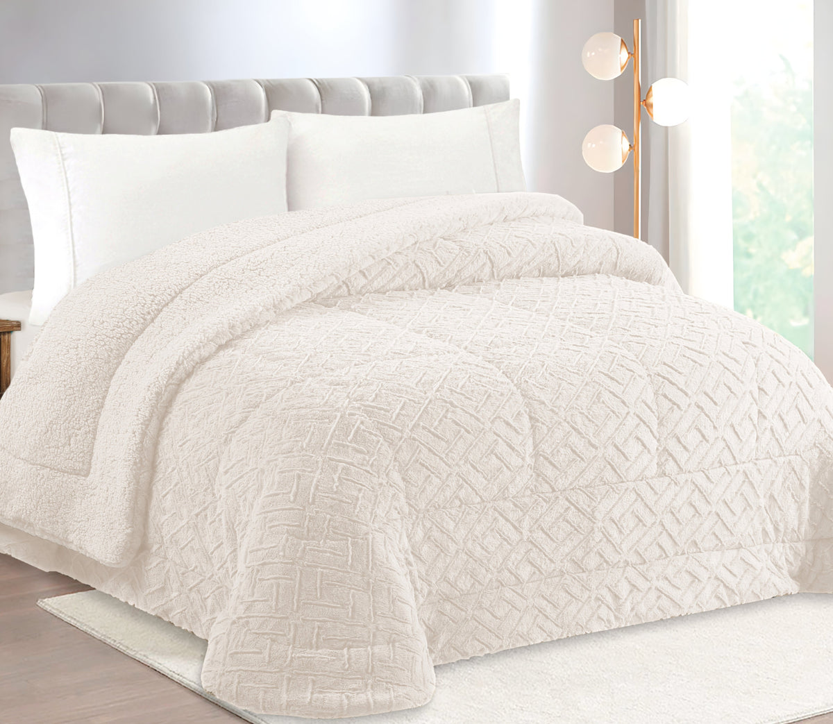 Couvre-lit Sherpa Lanir Perle