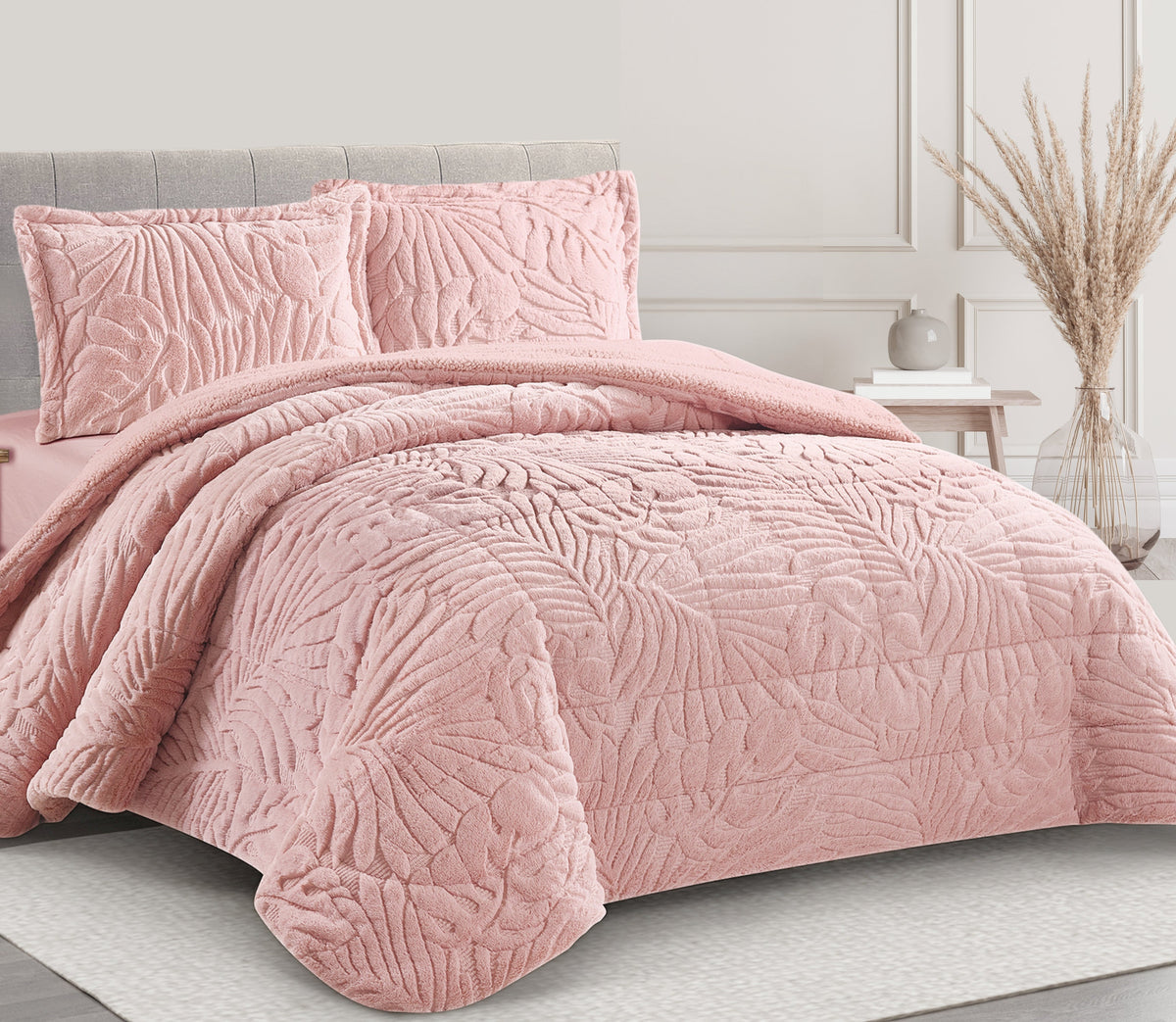 Couvre-lit Sherpa Nair Rose