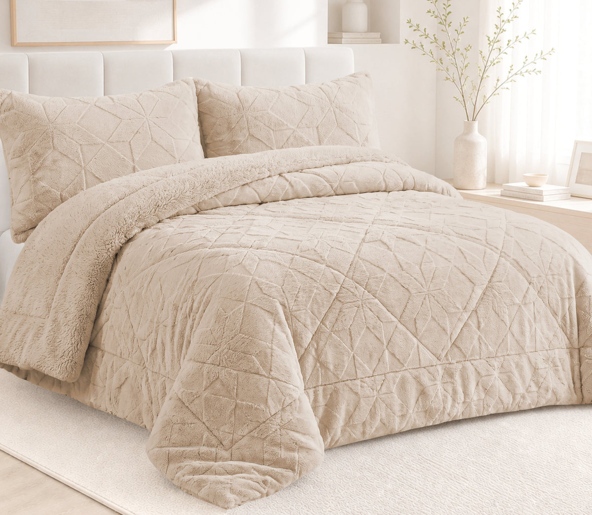 Couvre-lit Sherpa Fenix Beige