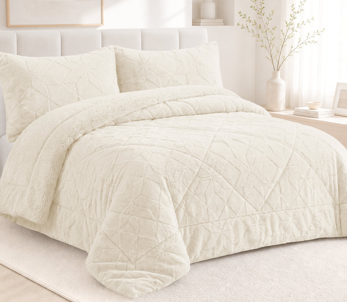 Couvre-lit Sherpa Fenix Perle