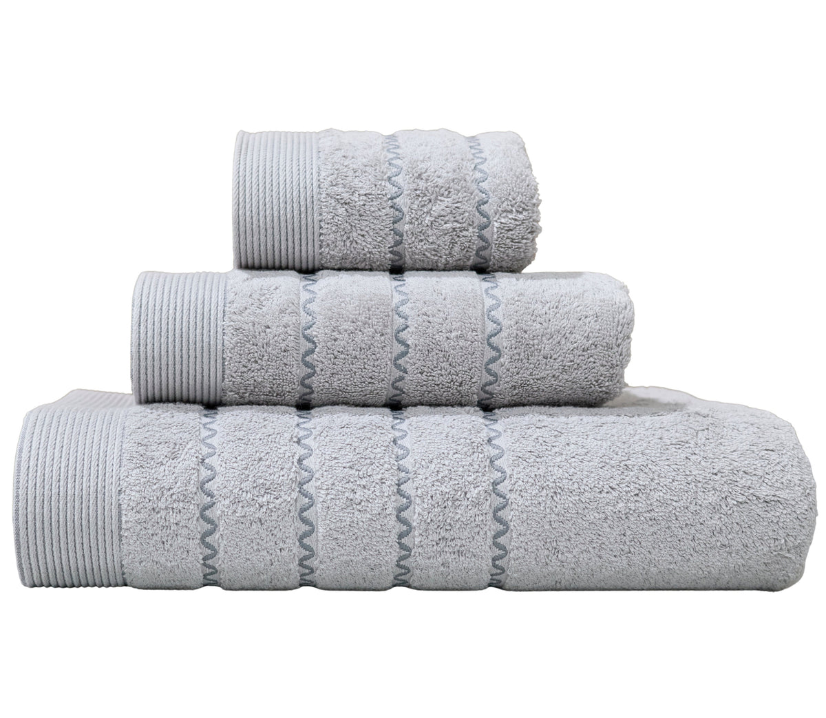 Ensemble de Serviettes de Bain en Coton Bali Gris Clair