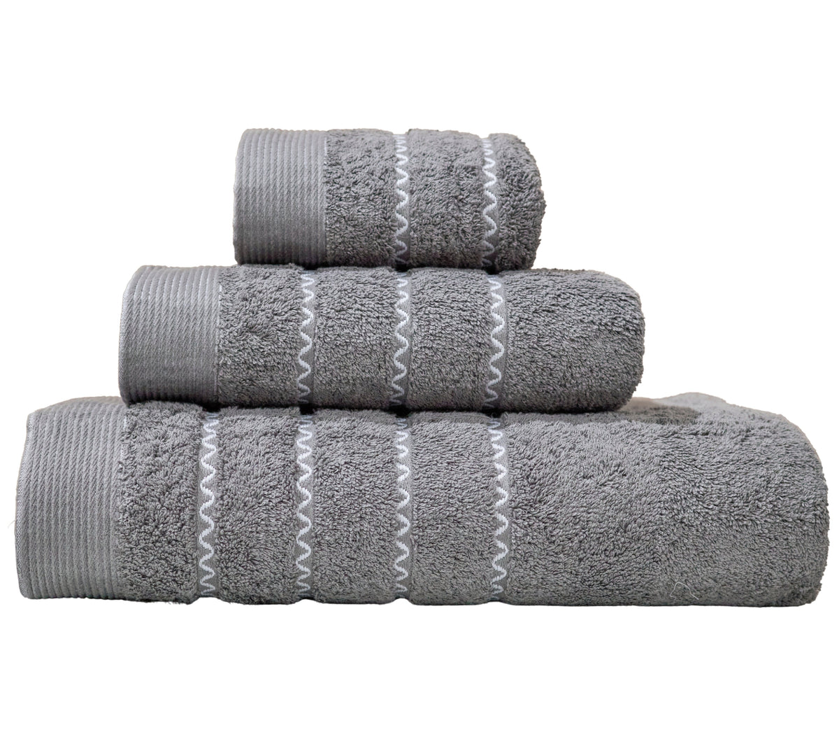 Ensemble de Serviettes de Bain en Coton Bali Gris Foncé