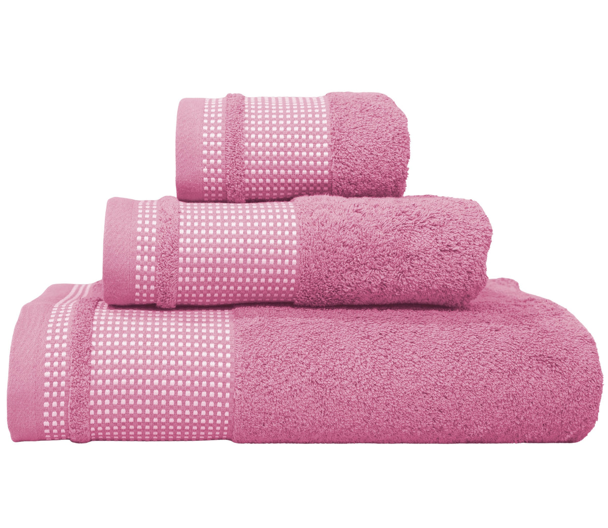 Ensemble de Serviettes de Bain en Coton Marte Rose Foncé