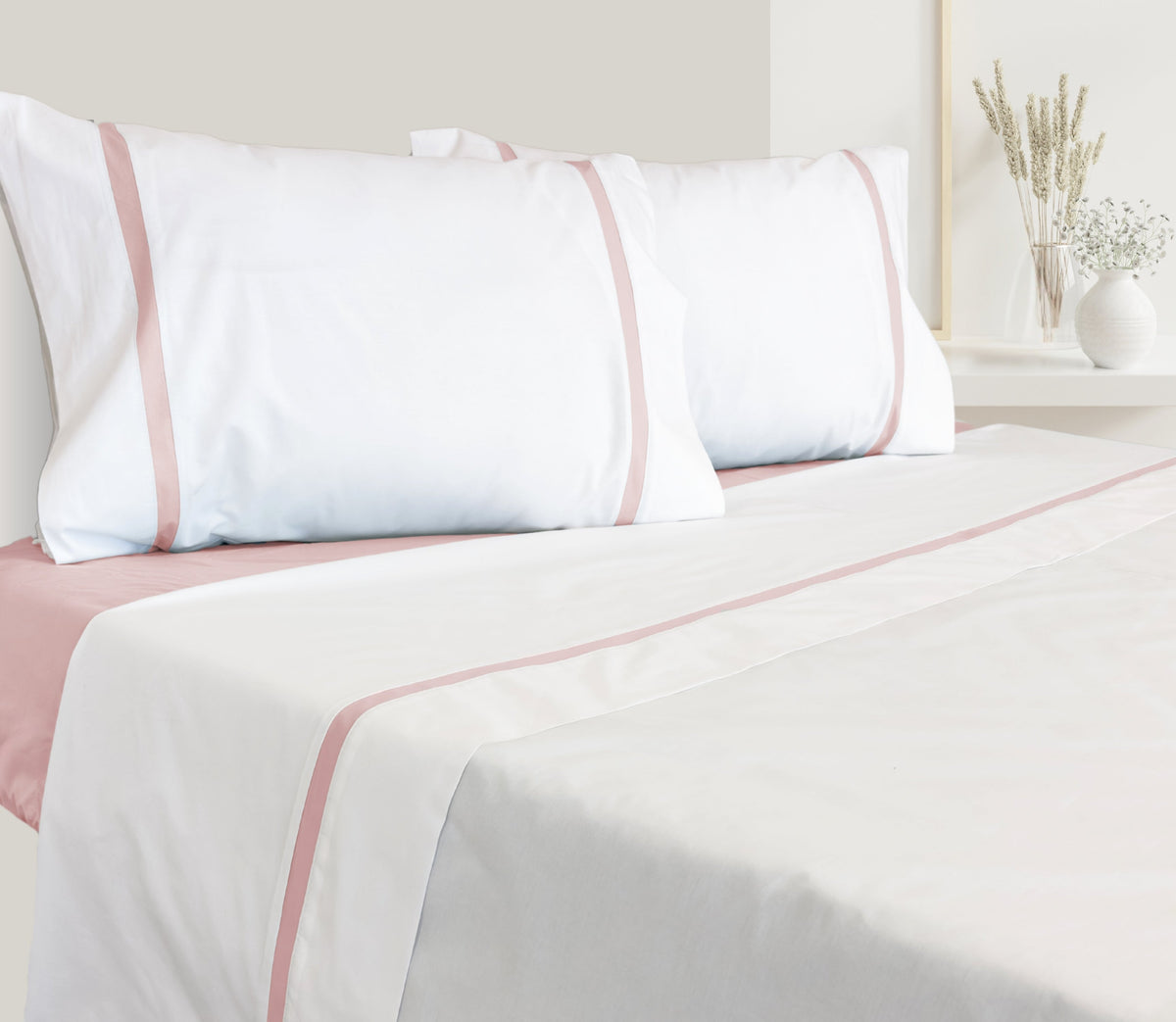Ensemble de draps en Percale Rose