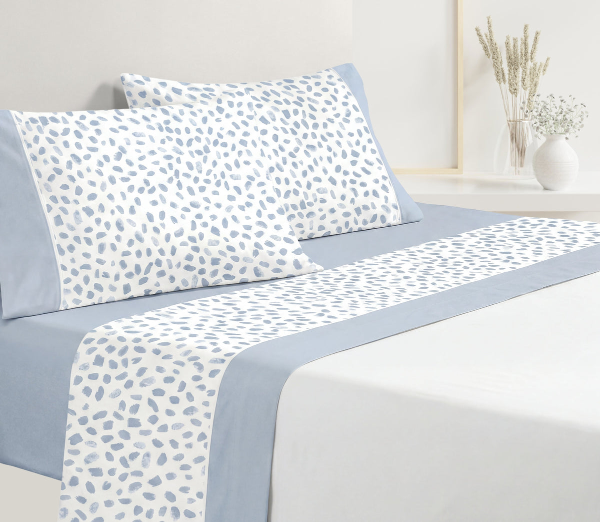 Ensemble de draps en Coton Nure Bleu