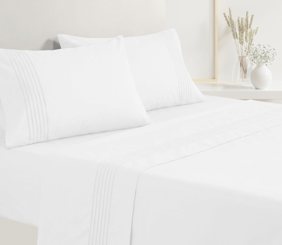 Ensemble de draps en Percale Zen Blanc