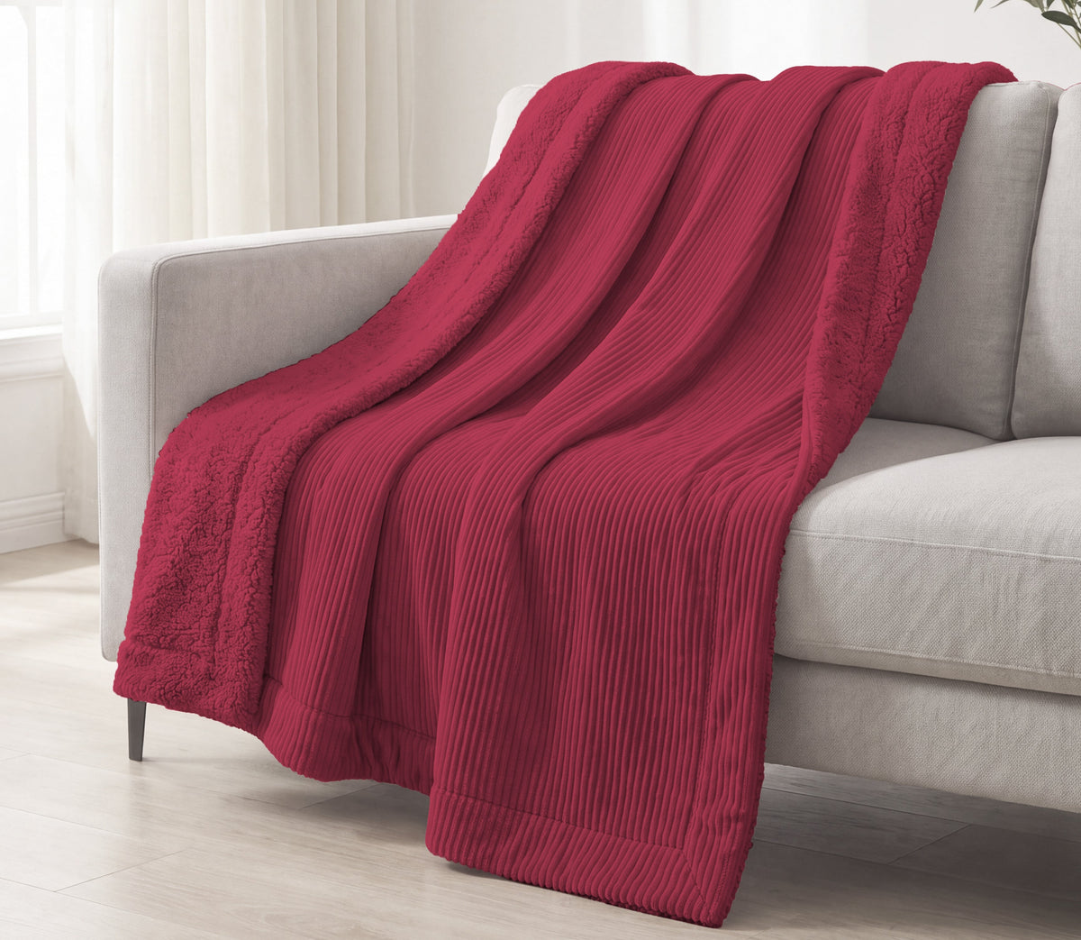 Plaid en Sherpa Rubi Bordeaux