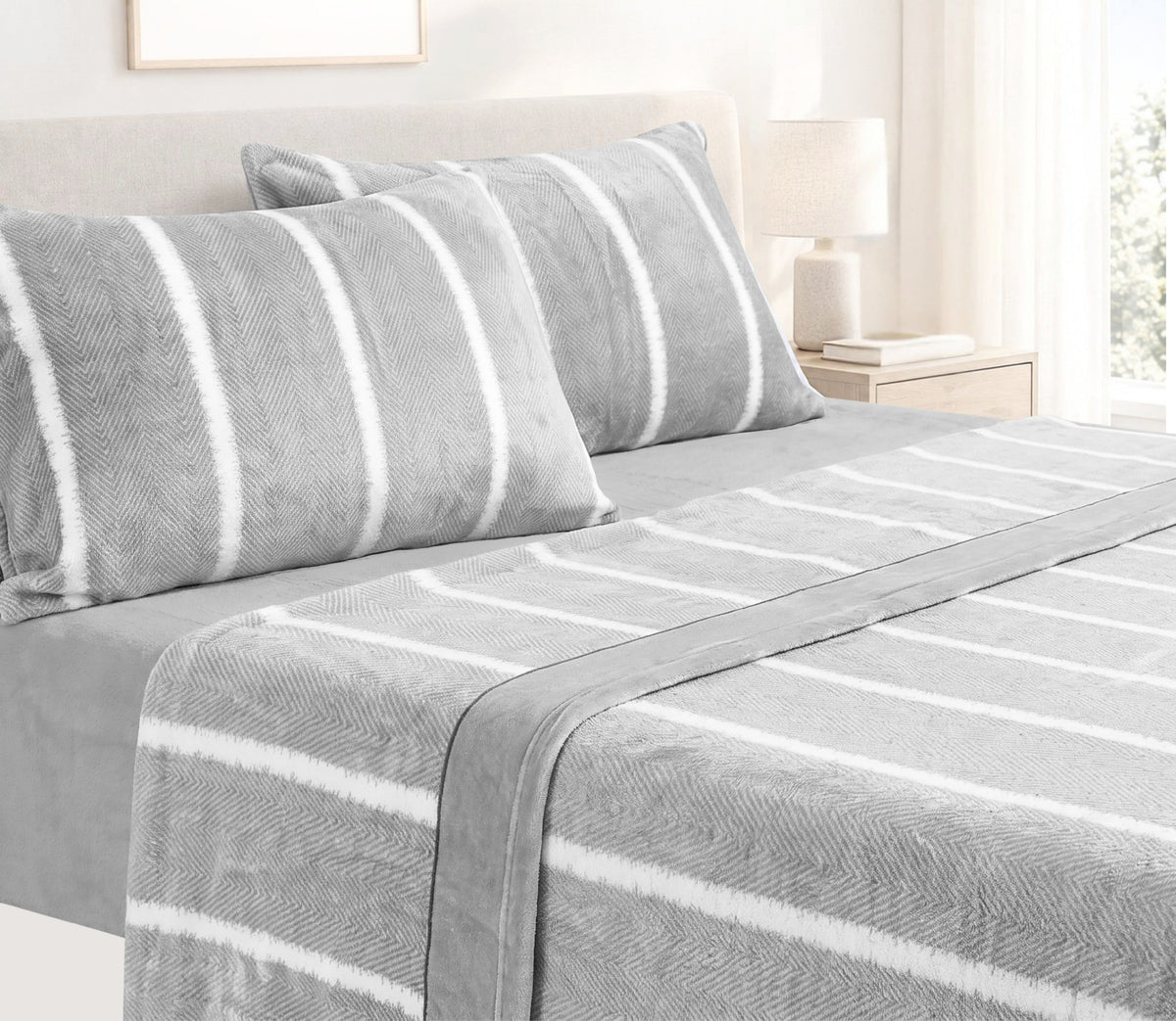 Parure de draps Polaire en Microline Noa Gris