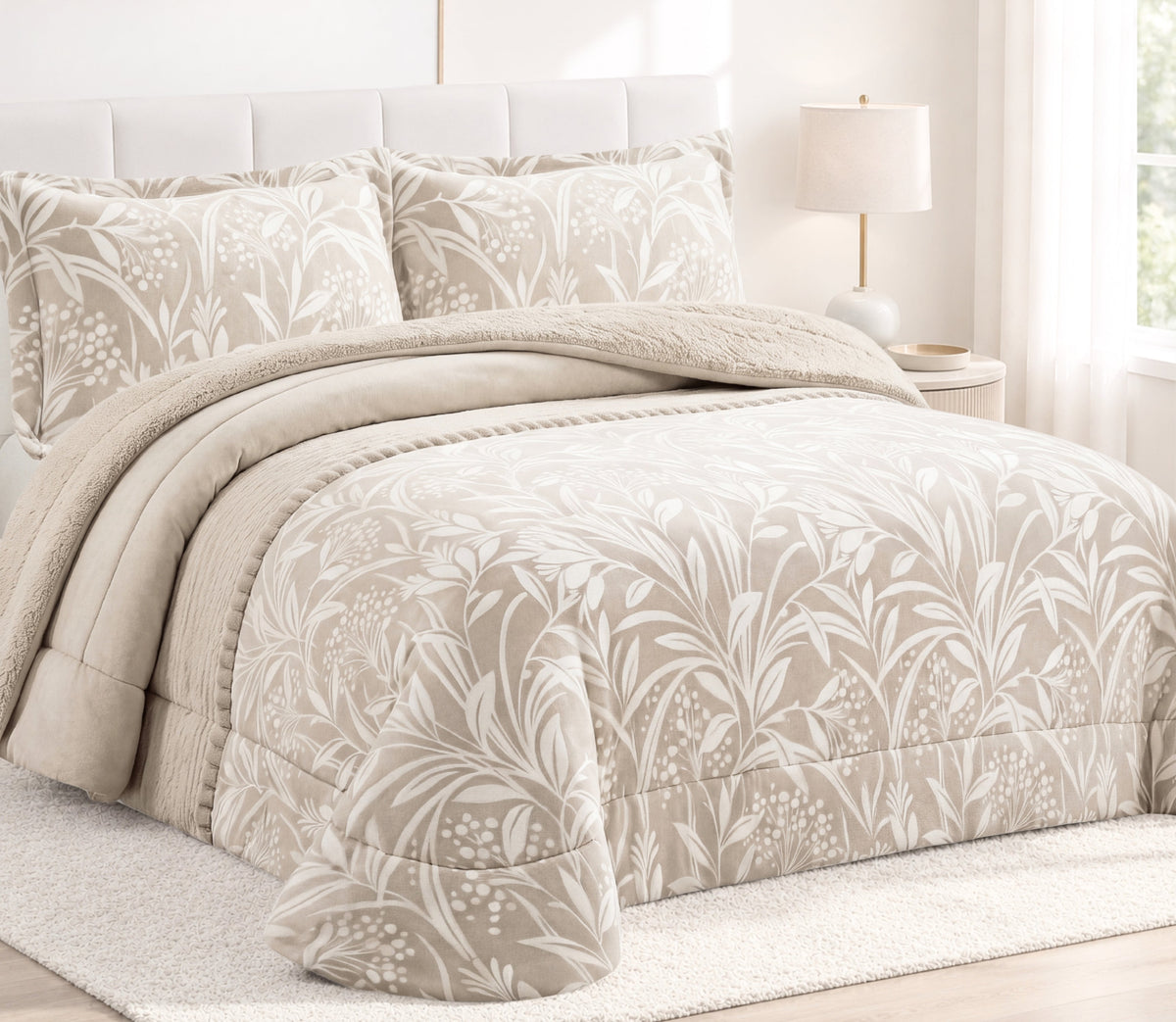 Couvre-lit Sherpa Neva Beige
