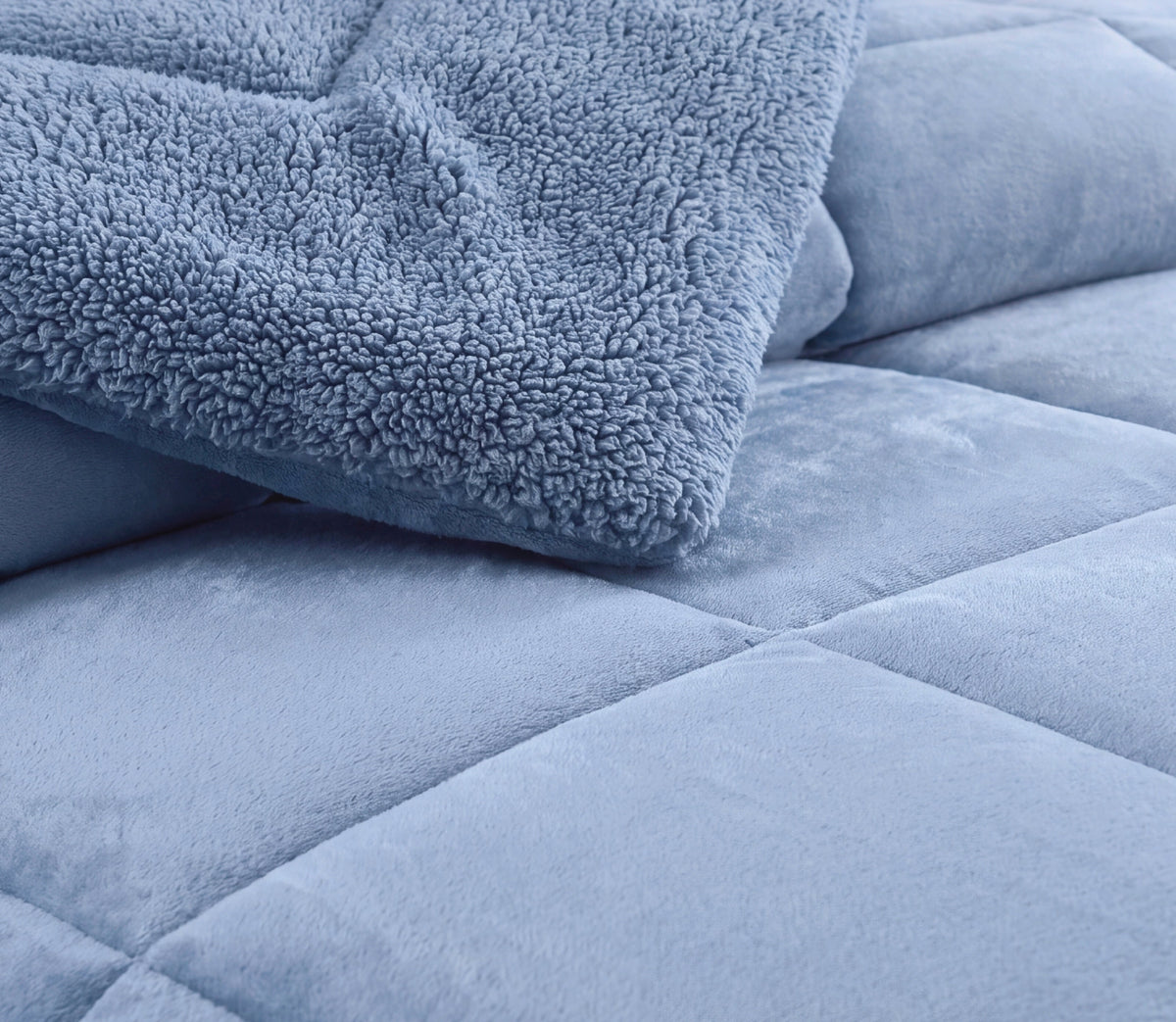 Couvre-lit Sherpa Nirna Bleu