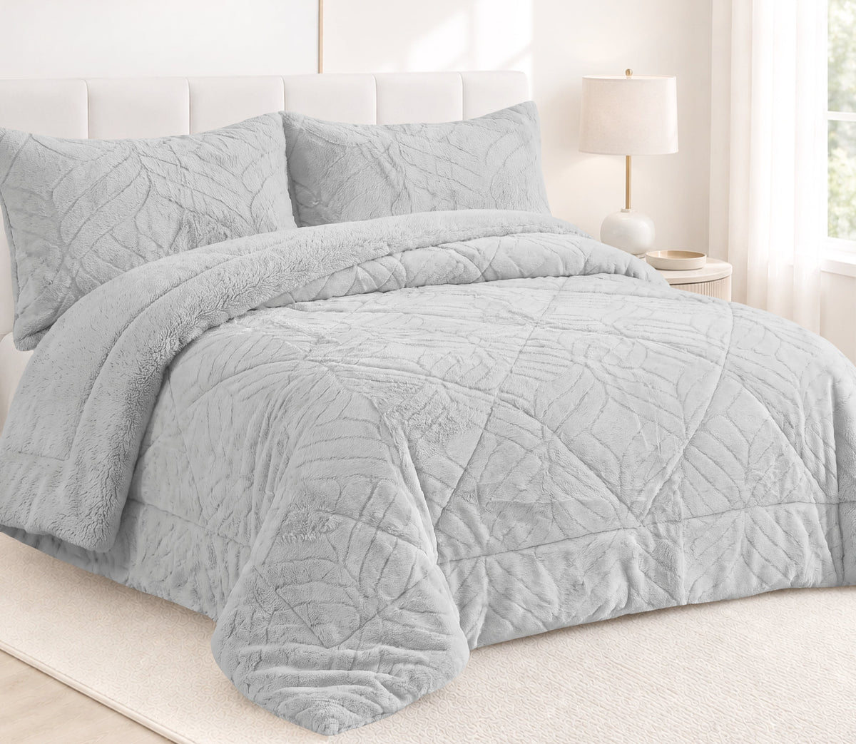 Couvre-lit Sherpa Nuvis Gris