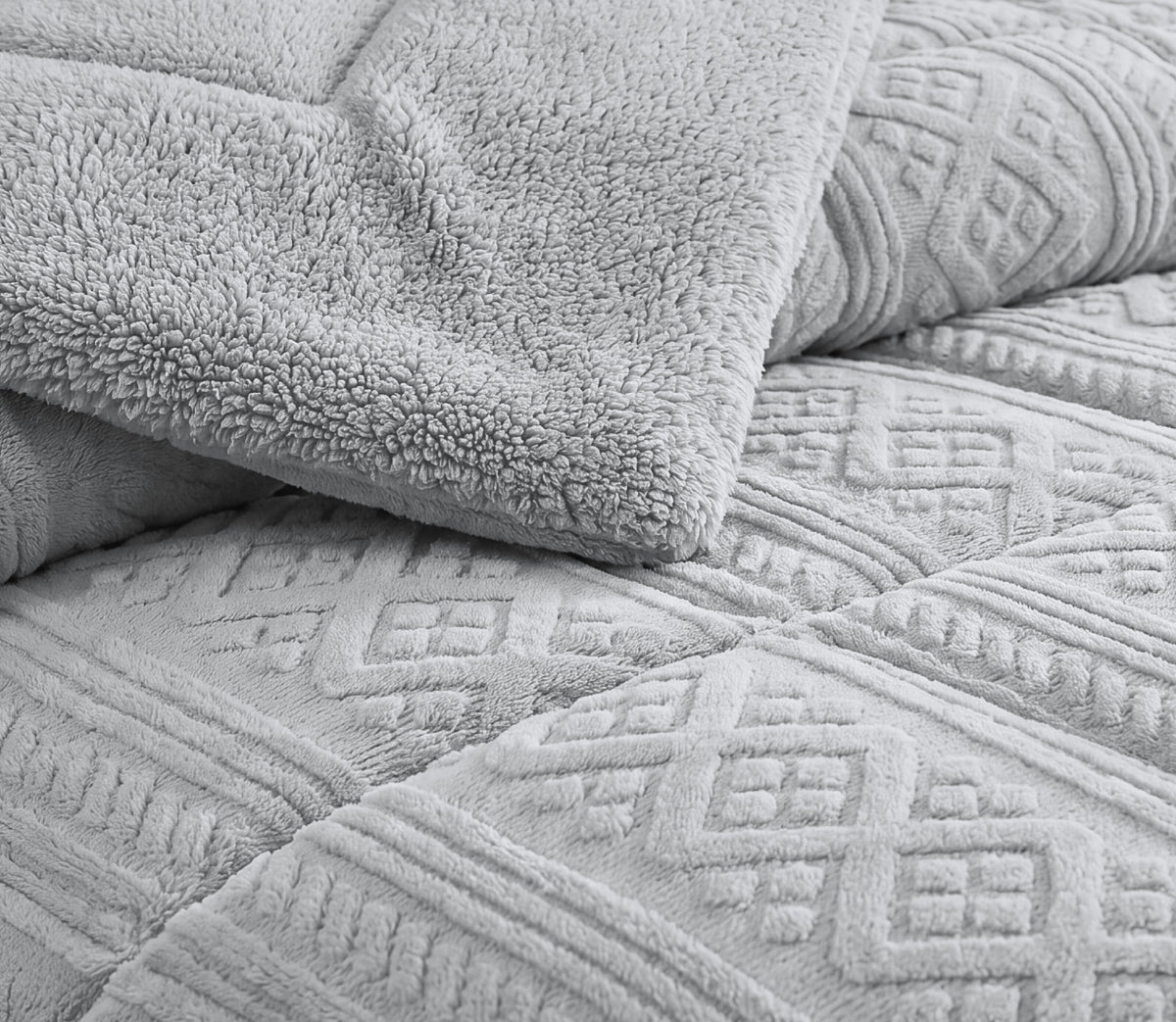 Couvre-lit Sherpa Nola Gris