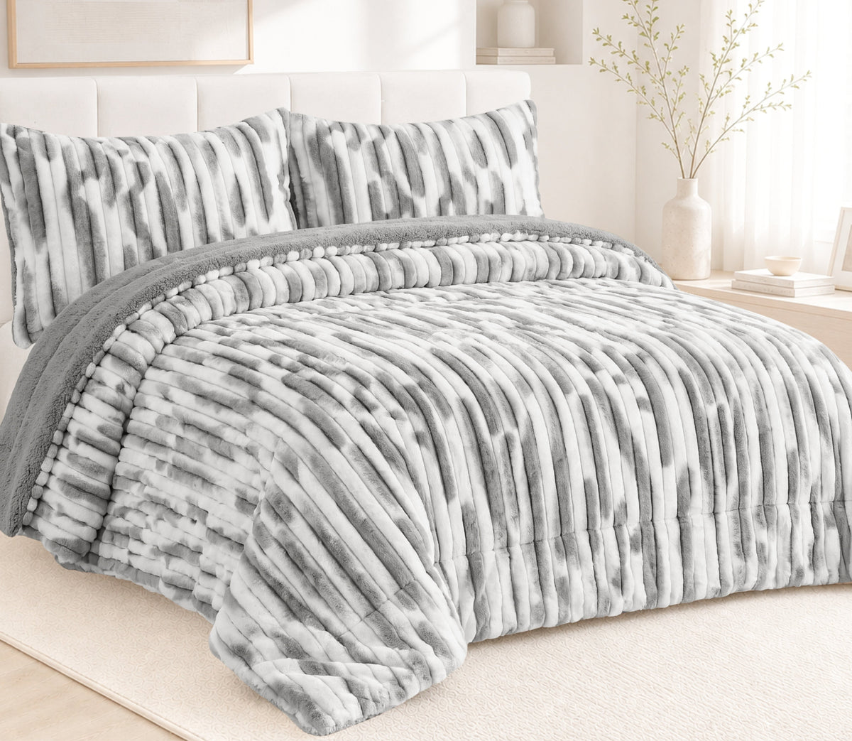 Couvre-lit Sherpa Siena Gris