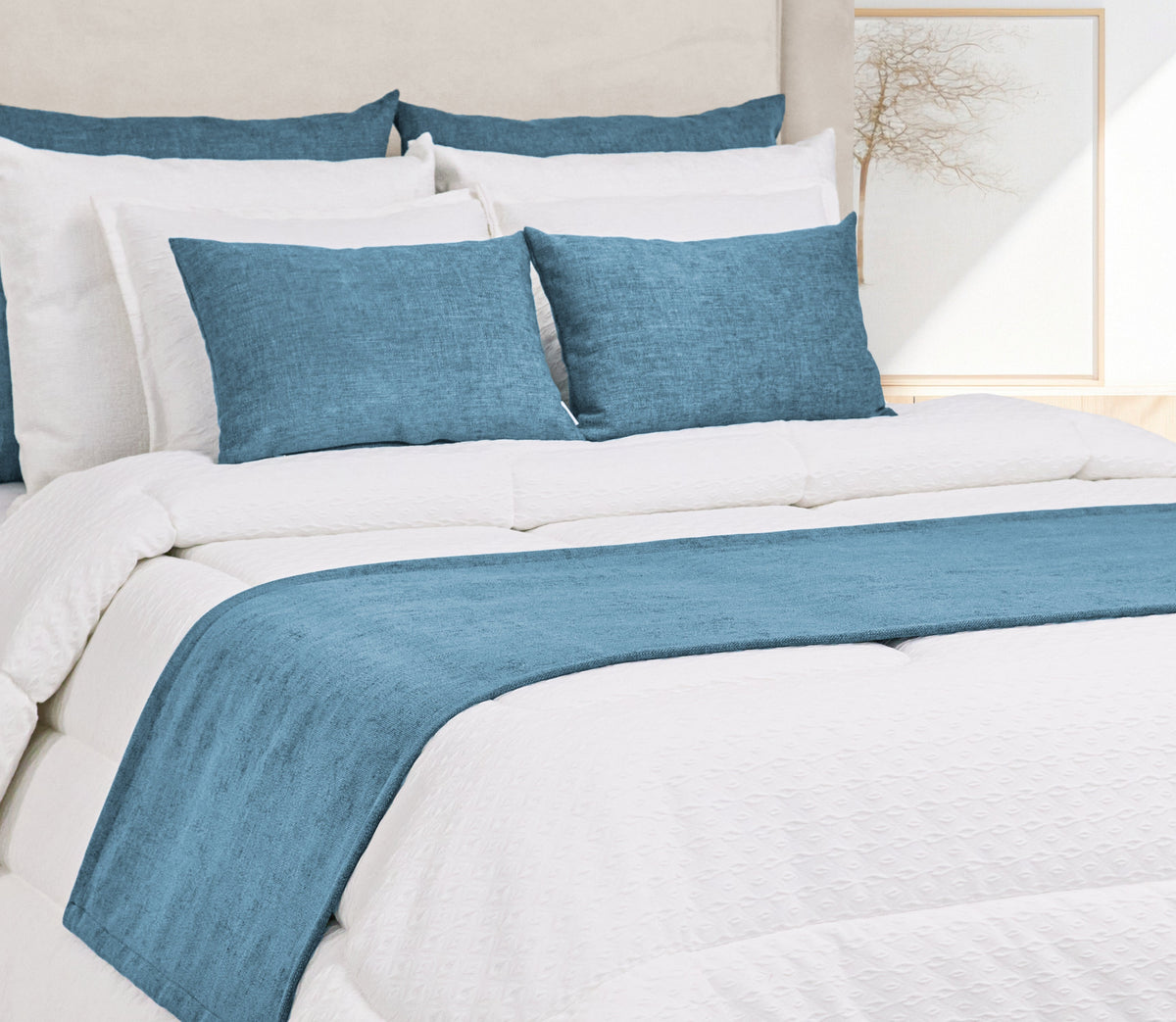 Chemin de lit Altea Bleu Foncé