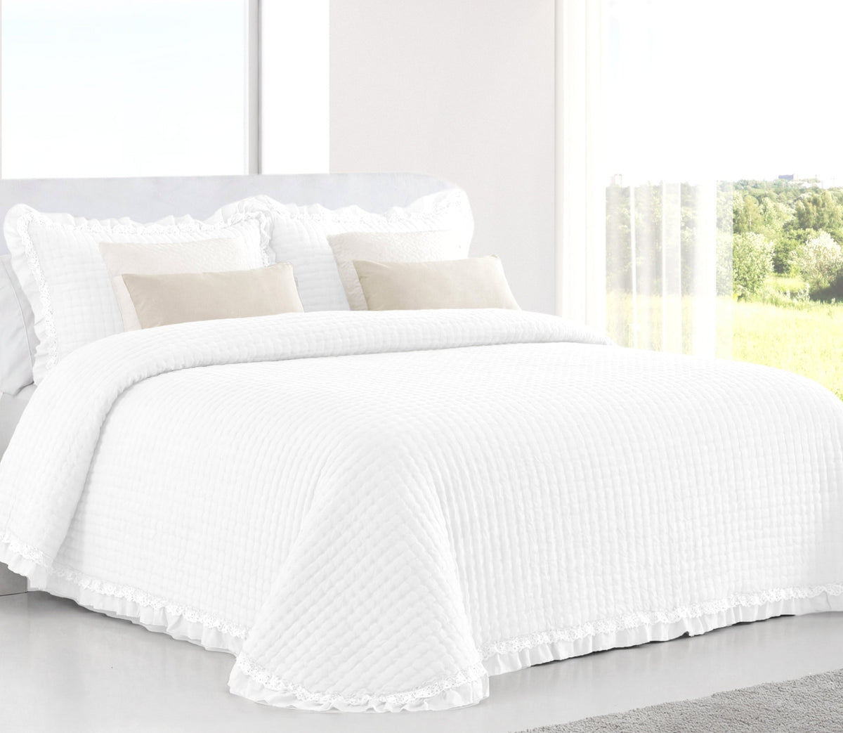 Couvre-lit Jade Blanc