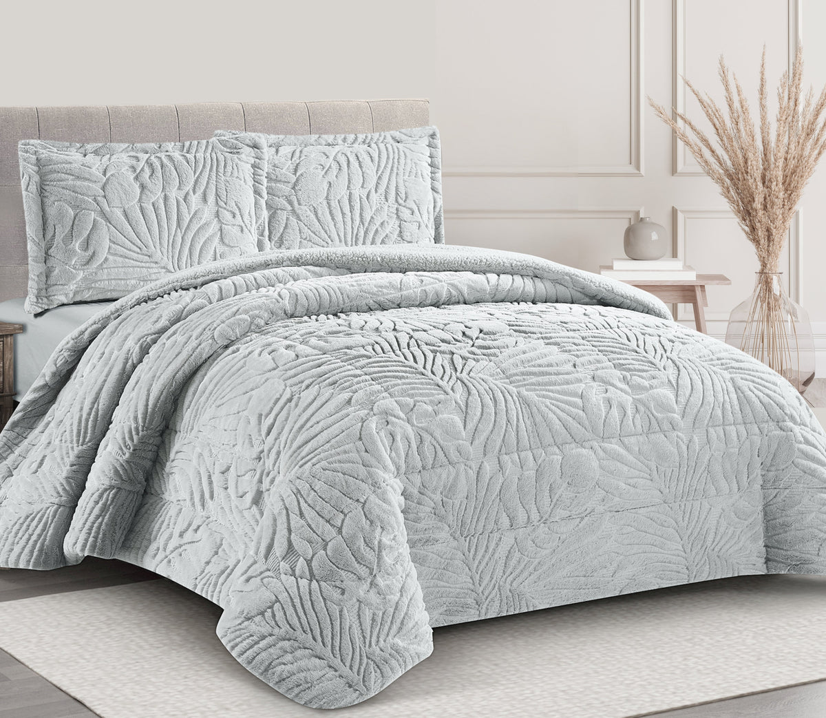 Couvre-lit Sherpa Nair Gris