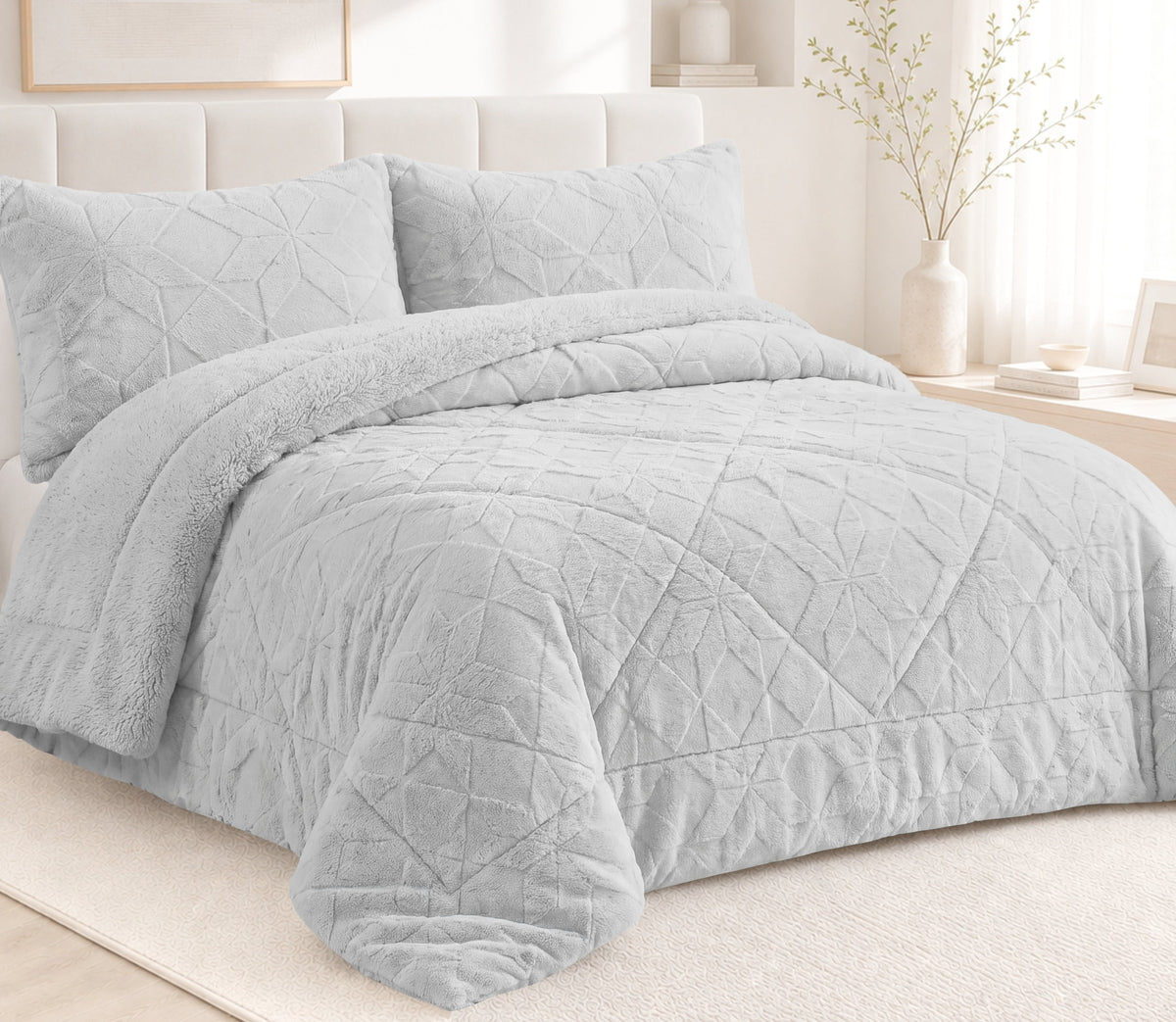 Couvre-lit Sherpa Fenix Gris