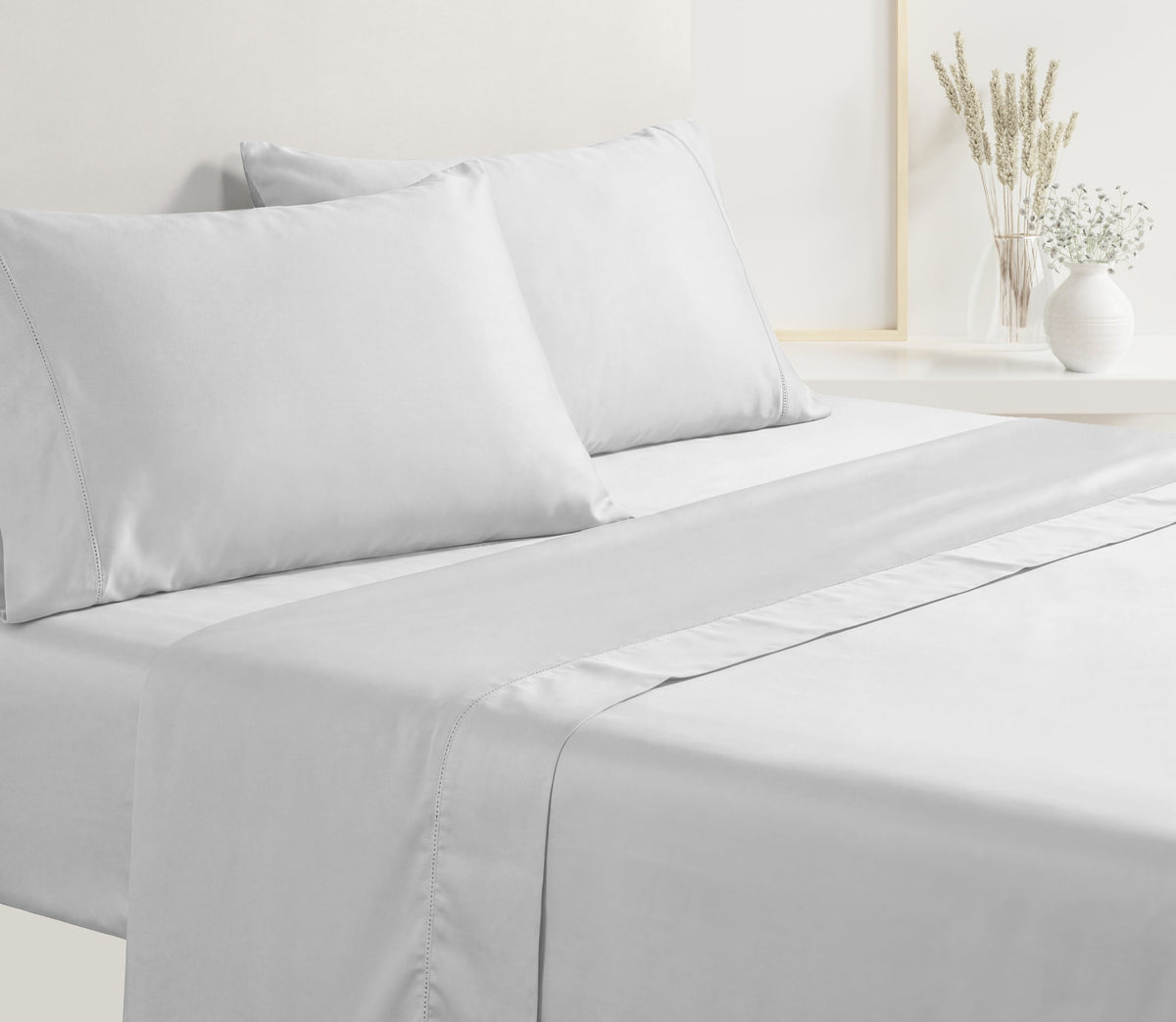 Ensemble de draps en Satin Gris
