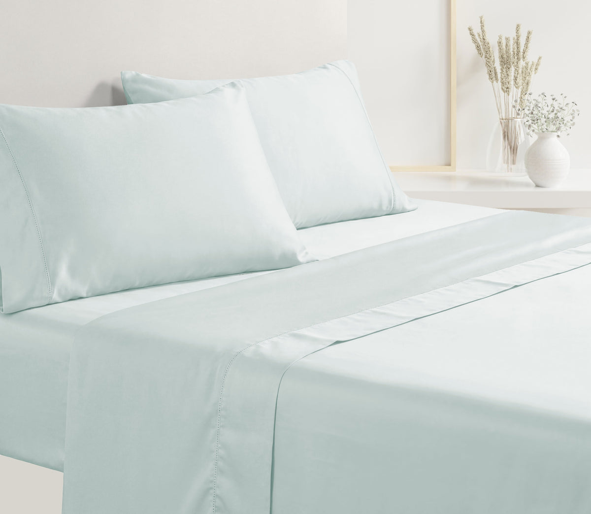 Ensemble de draps en Satin Vert d'eau