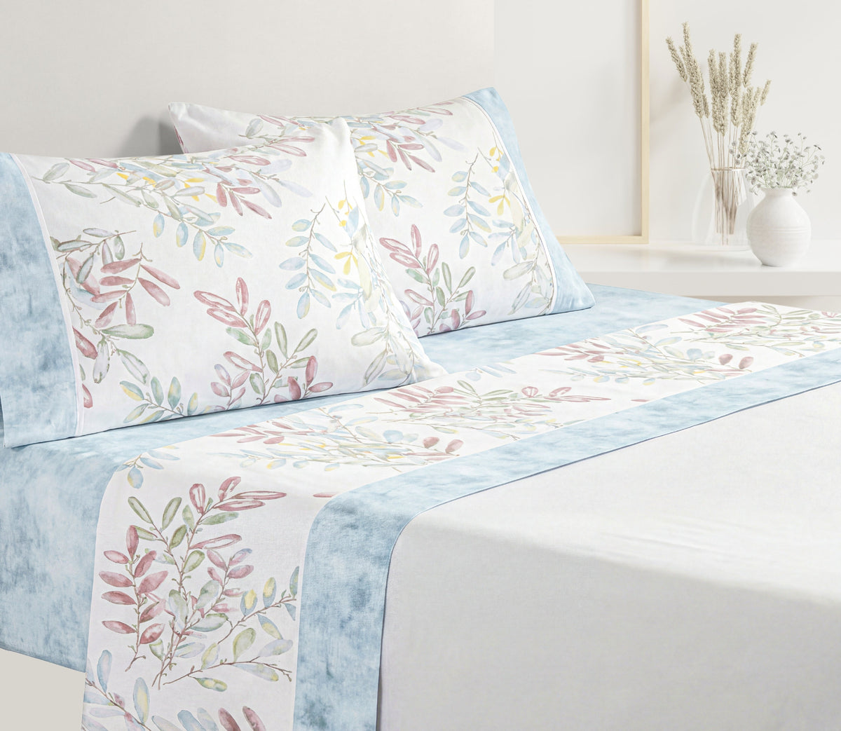 Ensemble de draps en Coton Dalvi Bleu