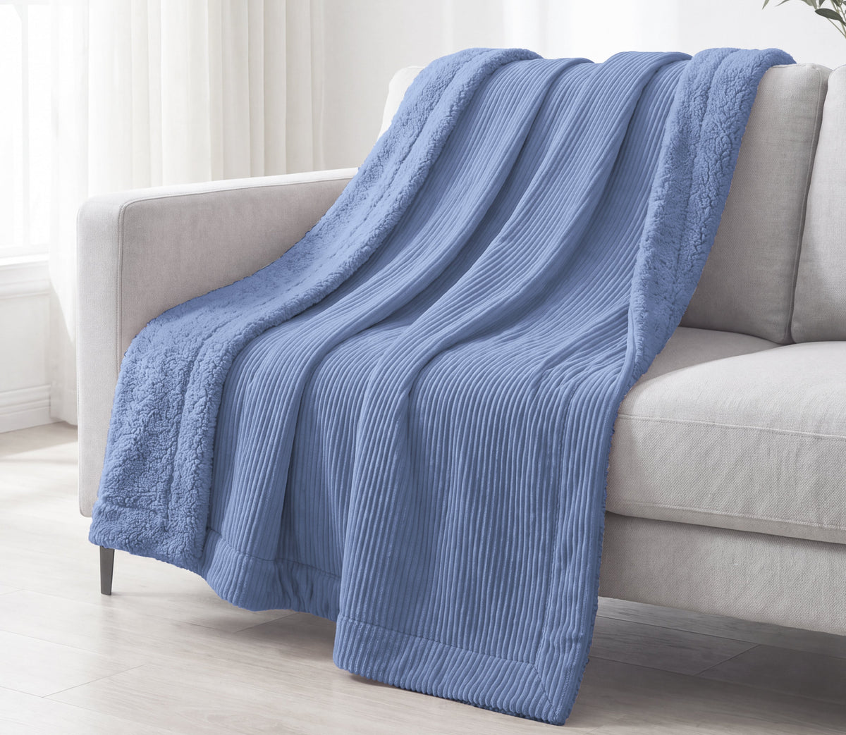 Plaid en Sherpa Rubi Bleu