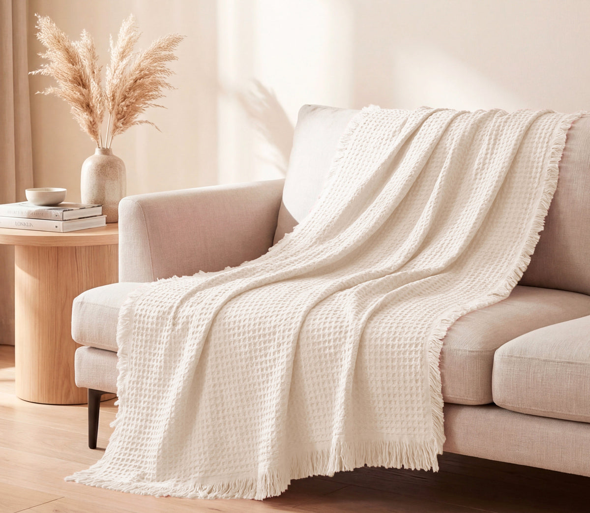 Plaid en Coton Dalia Perle