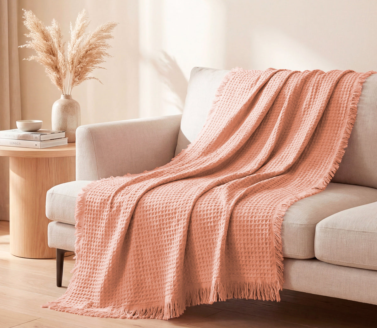 Plaid en Coton Dalia Terracotta