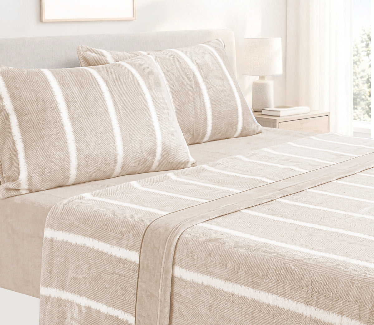 Parure de draps Polaire en Microline Noa Beige