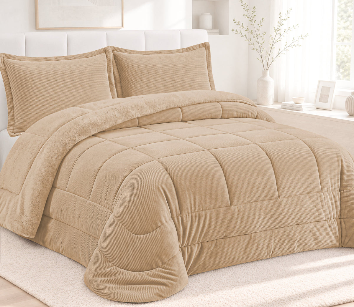 Couvre-lit Sherpa Nari Beige