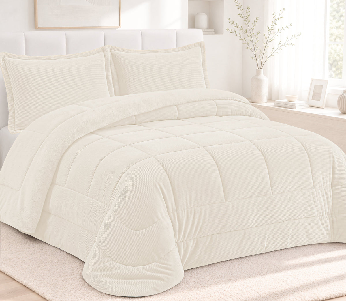 Couvre-lit Sherpa Nari Perle