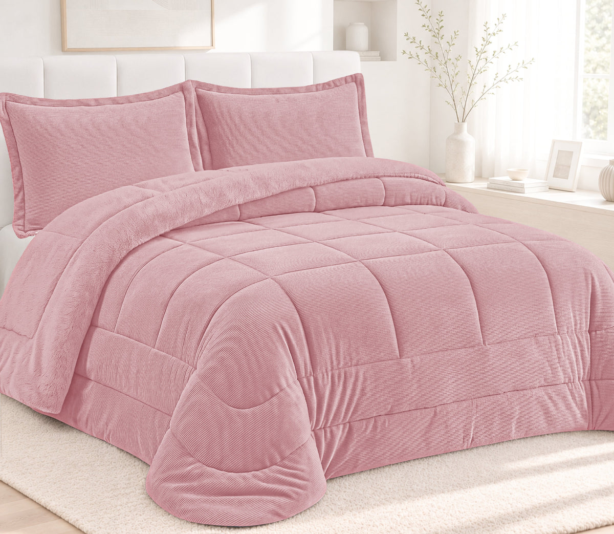 Couvre-lit Sherpa Nari Rose