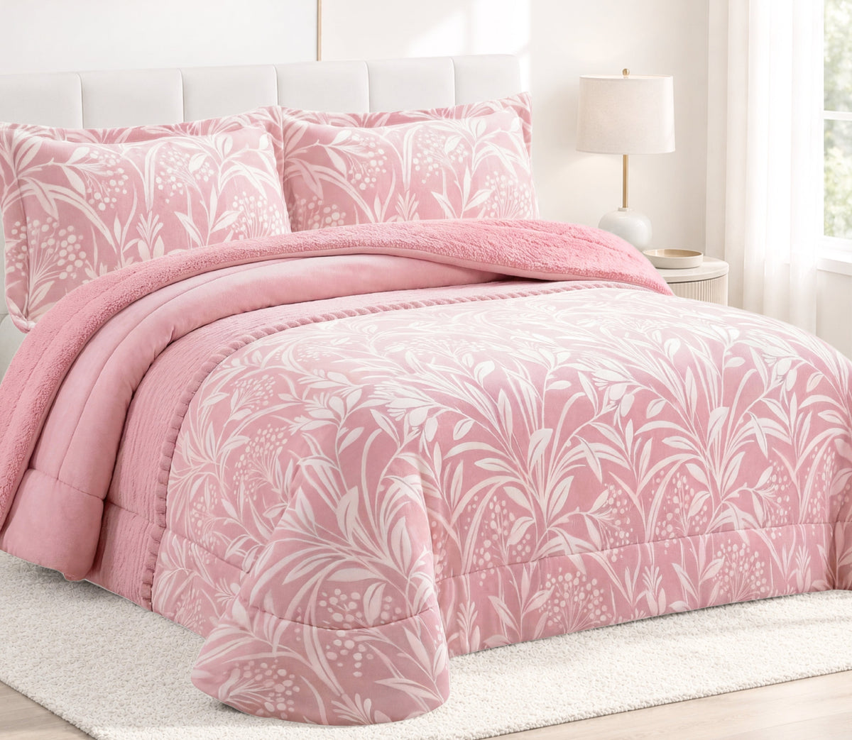Couvre-lit Sherpa Neva Rose