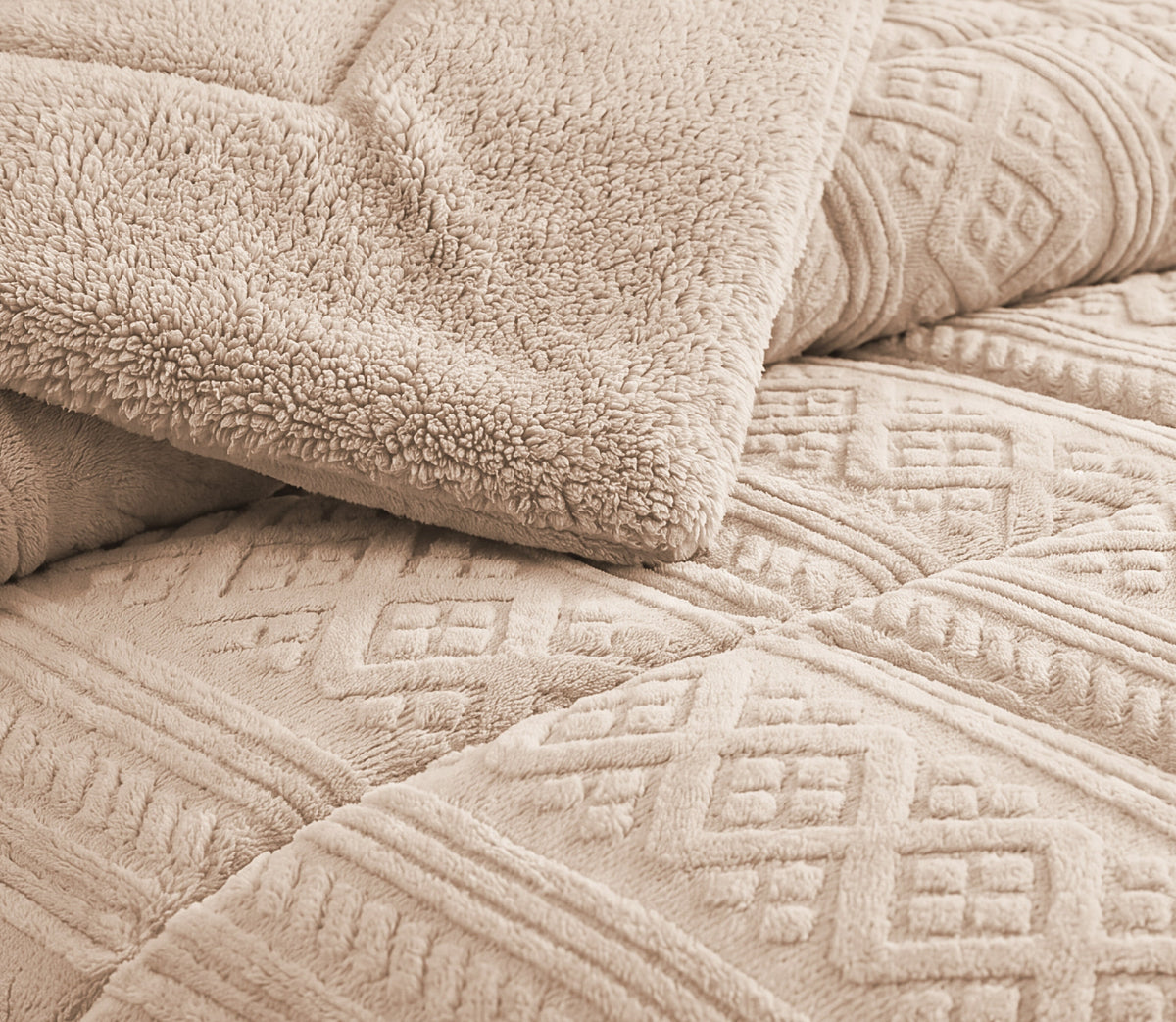 Couvre-lit Sherpa Nola Beige