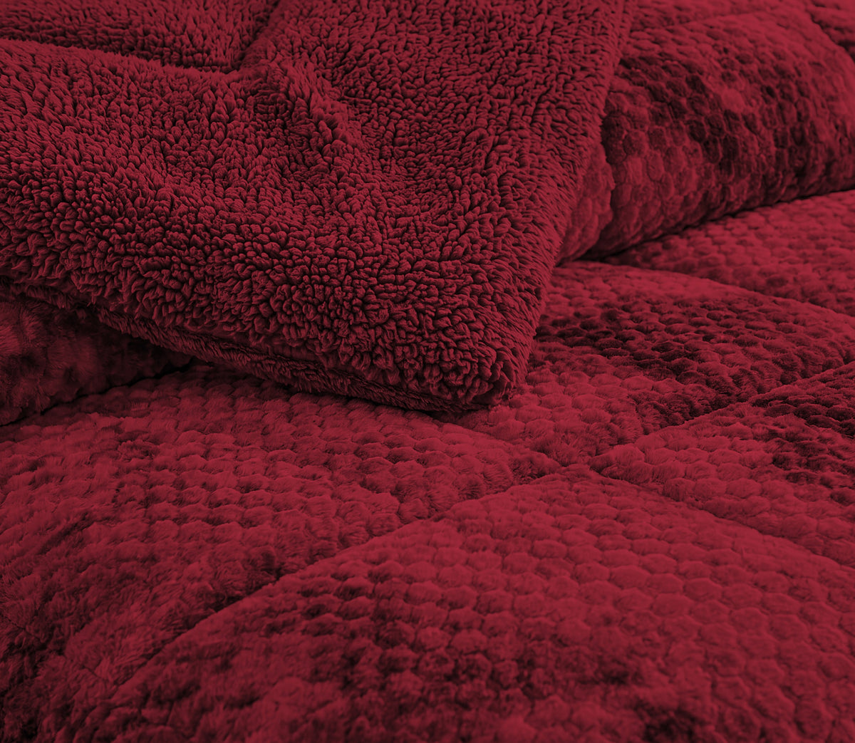 Couvre-lit Sherpa Persa Bordeaux