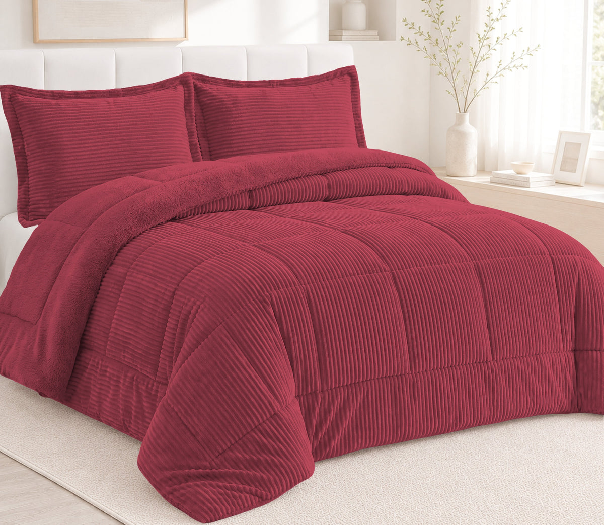 Couvre-lit Sherpa Rubi Bordeaux