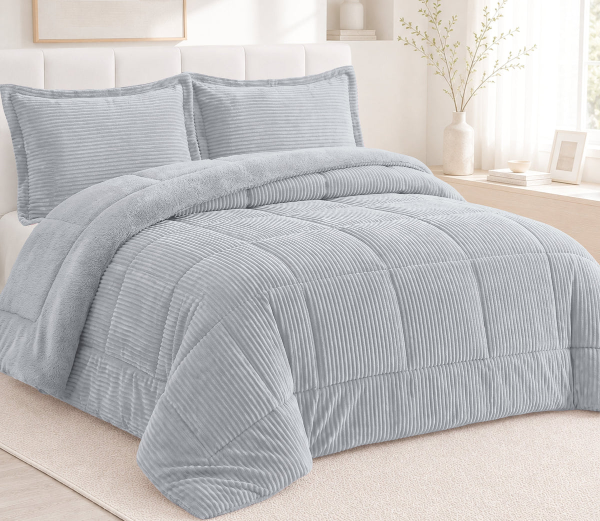 Couvre-lit Sherpa Rubi Gris